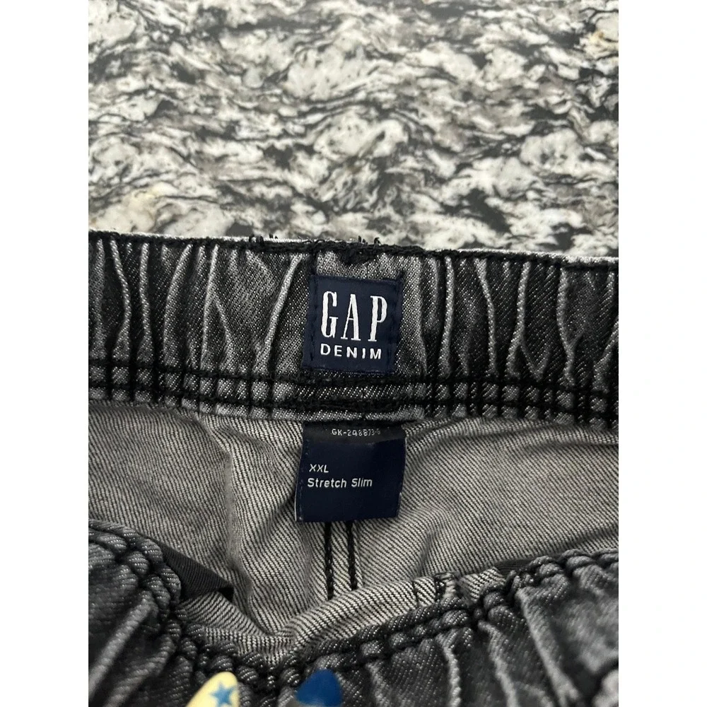 Gap Denim‎ Boys XXL Stretch Slim Faded Black Elastic Waist Jeans GK-248873-6